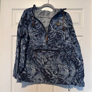 Mountain Classic Anorak Blue Tie Dye Wind Rain Jacket Pancho Size M
